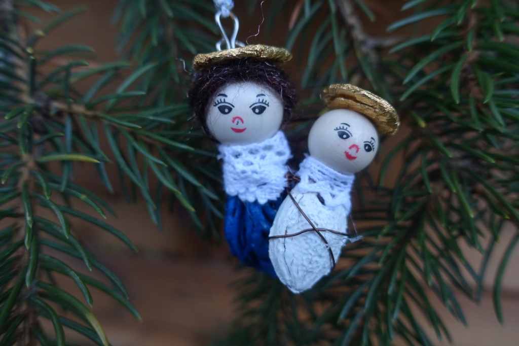 Mary and Jesus ornaments