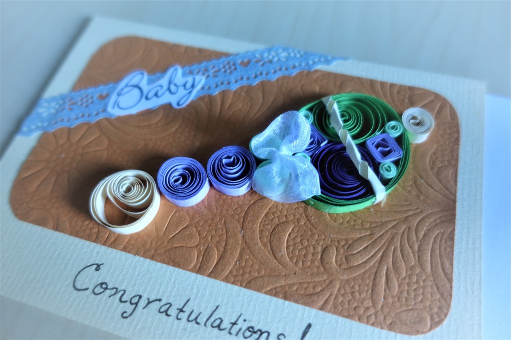Handmade Quilling Baby Card